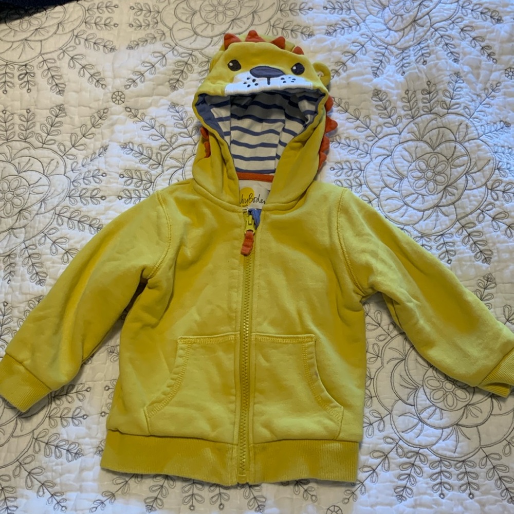 Mini Boden lion hooded jacket.